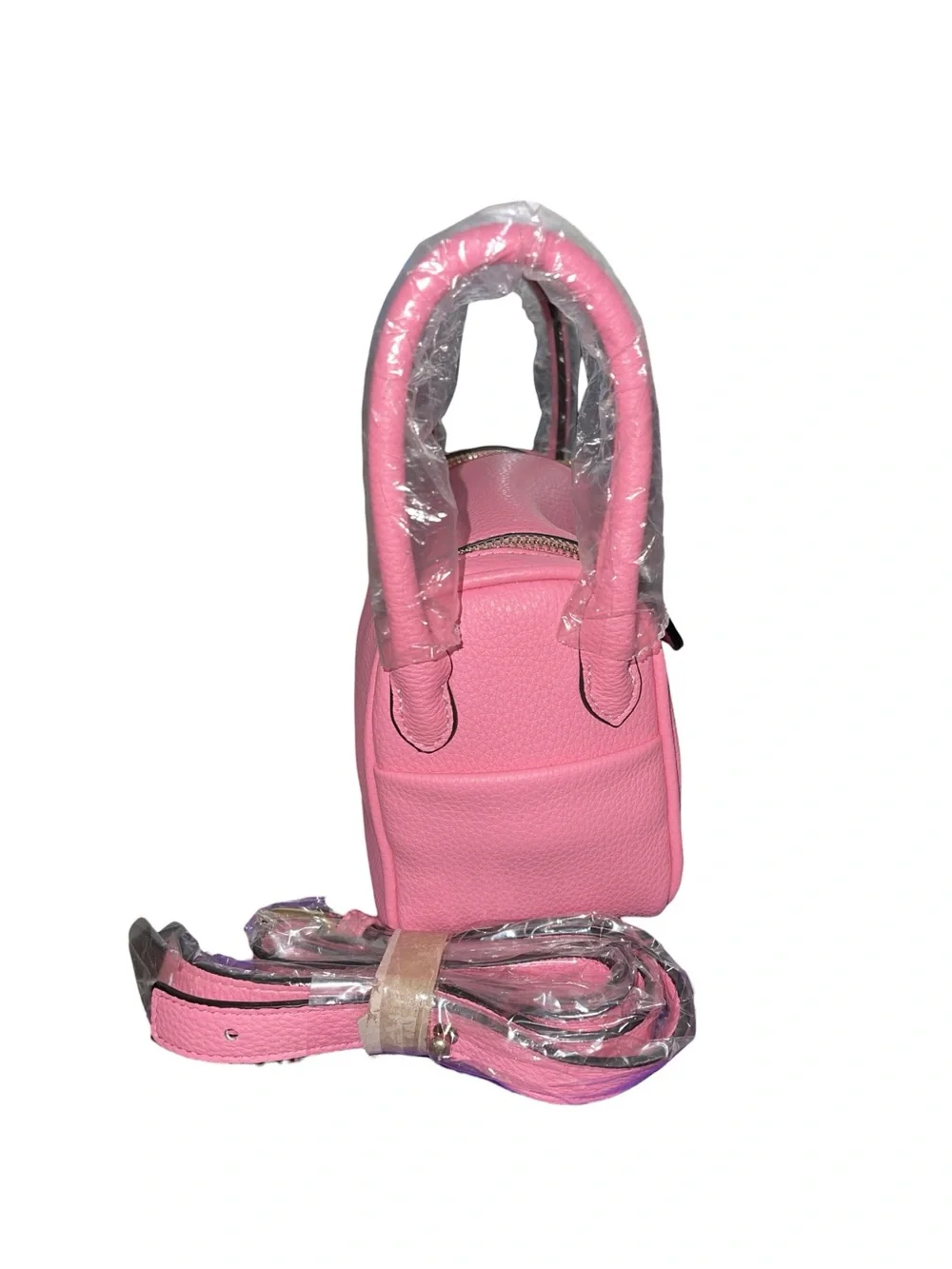BUBBLEGUM PINK SHOULDER HANDBAG & SPARKLE PINK BAGCHARM